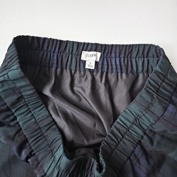 J.Crew Blackwatch Plaid Midi Skirt Pull On Elastic Waist Pockets L - Picture 5 of 13